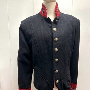 Double D Ranch Black Blazer with Red Accents